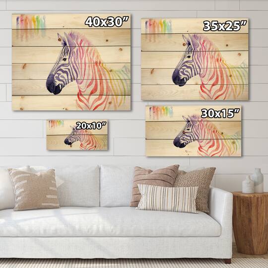 Designart - Portrait of Rainbow Zebra